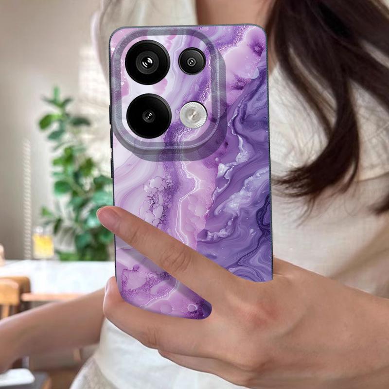 Gradient Watercolor Marble Case For Xiaomi 13T Redmi Note 15 Pro 4G Leather Texture Silicone Cover For Redmi Note 14 13 Pro+ 5G