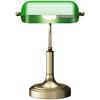 Banker Schreibtischlampe E27 mit verstellbarem Schirm Kippschalter für Home Office Bibliothek Grün