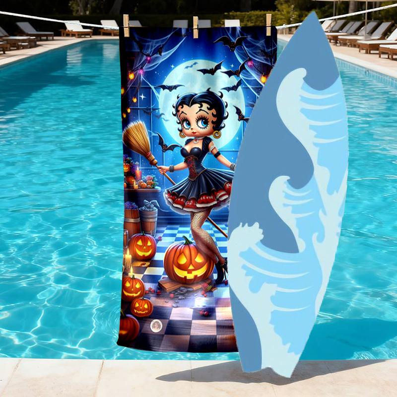 Sexy Doll Print Beach Towel Design, Soft, Lightweight. for Home Bathroom, Spa, Pool, Yoga, Surfing, Camping, Gift for Family, Friend