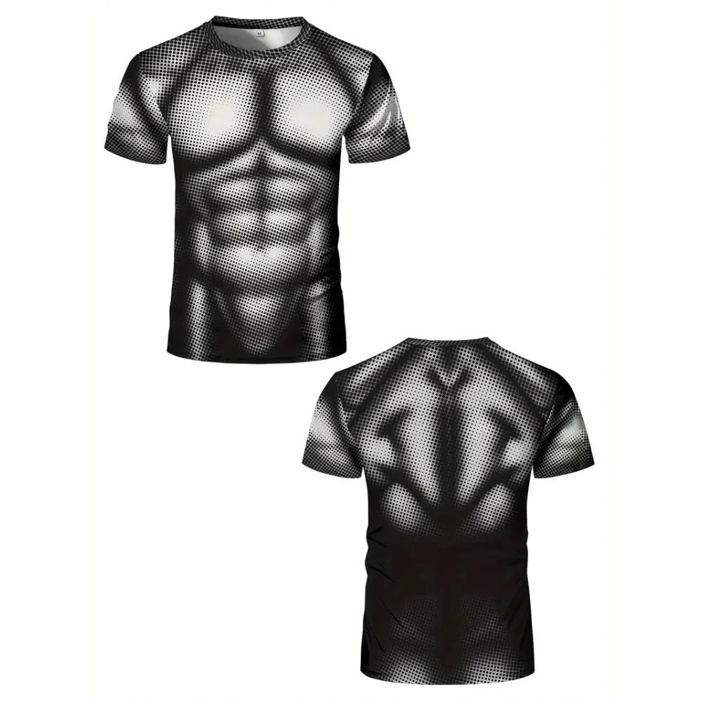 New Funny Muscle Body 3D Printed T-shirt Mens Designer Clothes Streetwear Short Sleeve Top Tees Ugly Chest Hair T Shirt Clothing