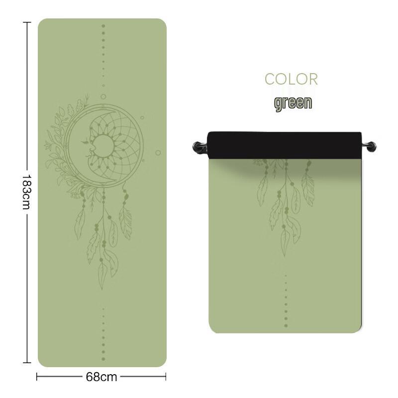 Dream Catcher PU Rubber Yoga Mat with Alignment Lines