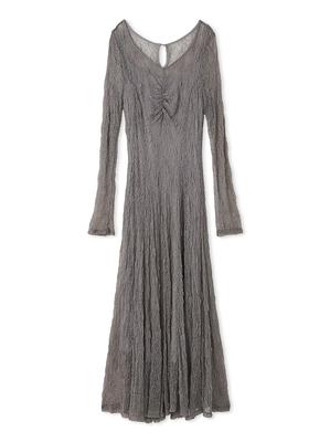 Snidel Front Gathered Lace Dress SWFO254170GRY1
