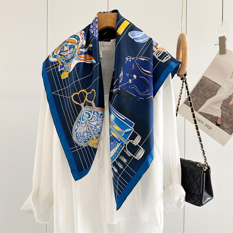 88x88cm 100% Mulberry Silk Twill Scarf Luxury Oversized Square Shawl Elegant Women's Wrap for Spring Summer