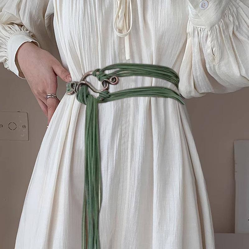 Medieval Long Rope Ring Knotted Belt For Women, Norse Witch Waist Knotted Rope Belt, Viking Renaissance Costume Accessories