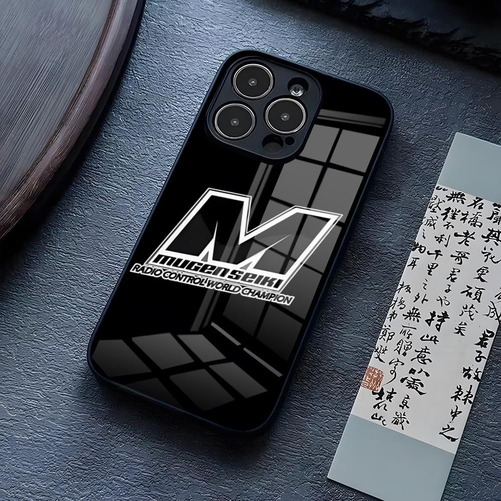 Mugen Seiki Rc Logo Phone Case For IPhone 16 Pro Max 14 15 Plus 13 Mini 11 12 X XR XS 8 7 Plus SE Glass Back Cover