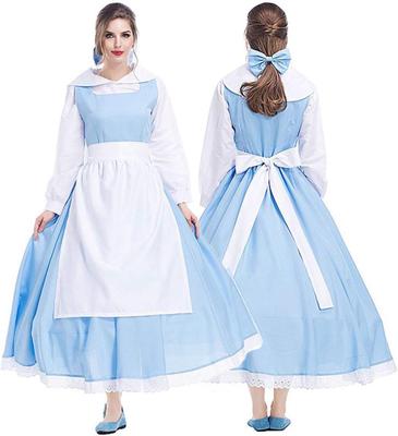 [nightbaby] La Bella e la Bestia Abito da Cameriera La Belle, Abito da Ragazza di Città Belle, Costume Cosplay, Abito da Adulto, Natale, Halloween, Costume per Eventi,