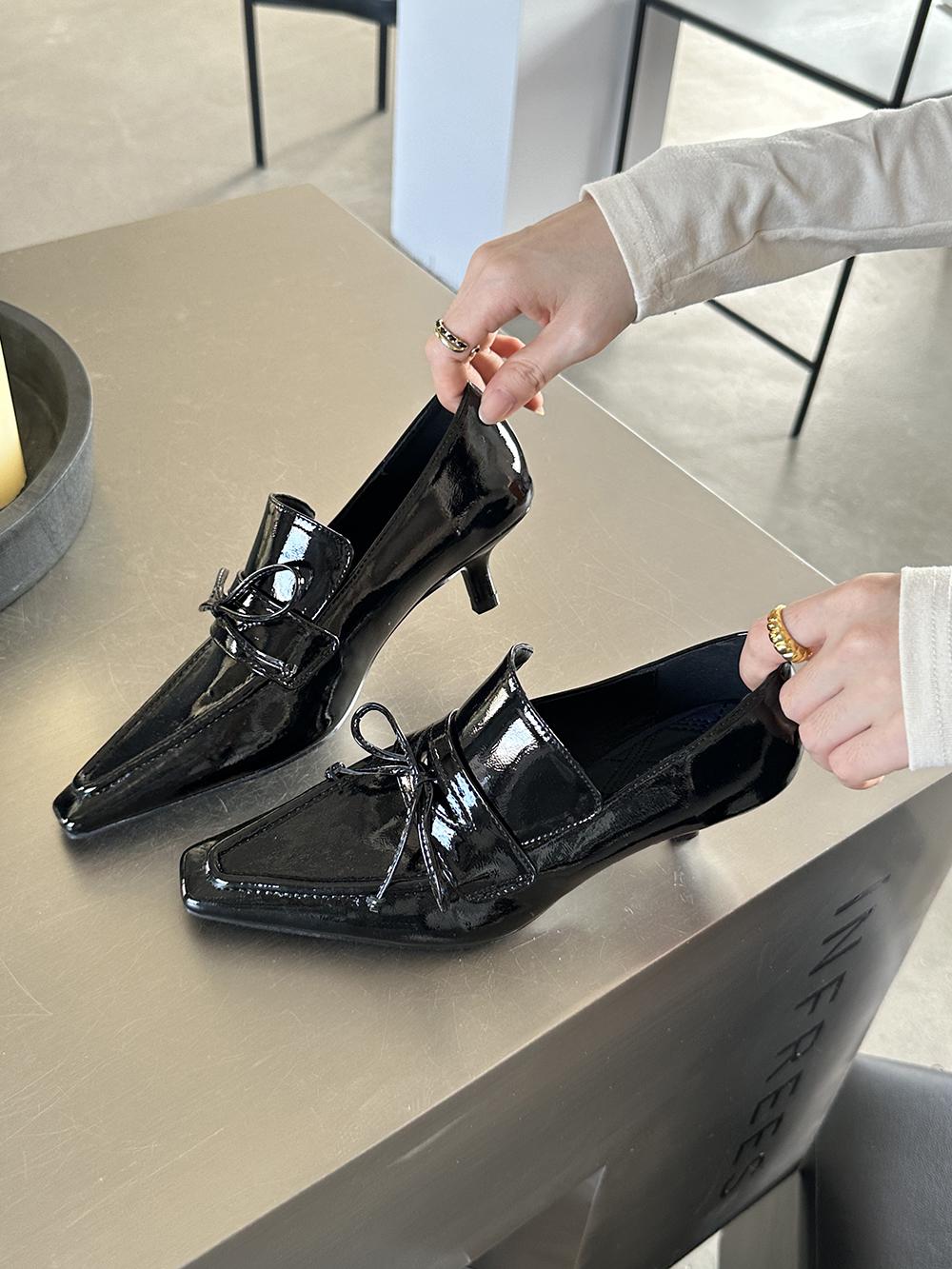 

мода Туфли-лодочки женские с круглым носком, неглубокие, на тонком высоком каблуке, с бантом, туфли-стилеты для платья, модные туфли для вечеринки 2024, новинка 35-39 5.5 чёрный