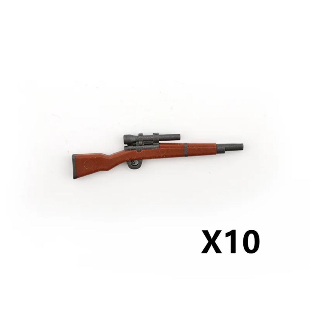 5/10 Zbraně vojáků z 2. světové války Stavebnice Dvoubarevný tisk Stroj Puška Samopal Odstřelovací pušky Vojenské příslušenství Kostky C238