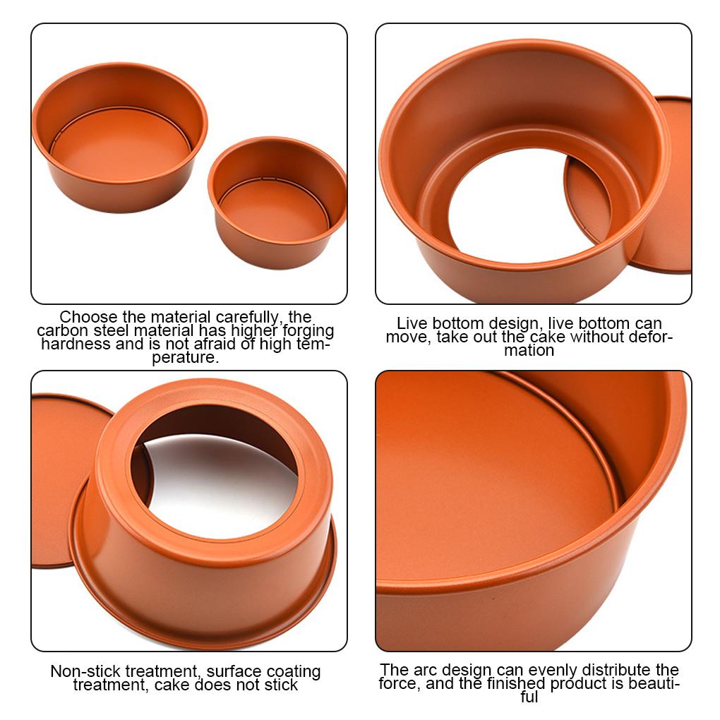 Cake Mold Non-stick Coating Round Cake Mould Cheese Making Mold with Removable Bottom