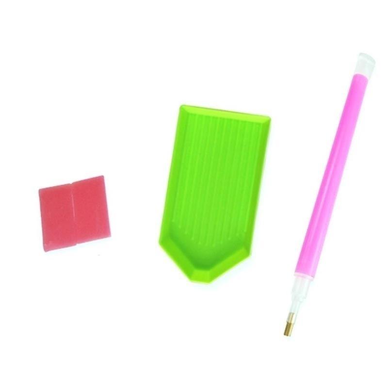 5Pcs/set  Pink Nail Art Rhinestone Gem Picker Pen Dotting Manicure Nail Art Tools