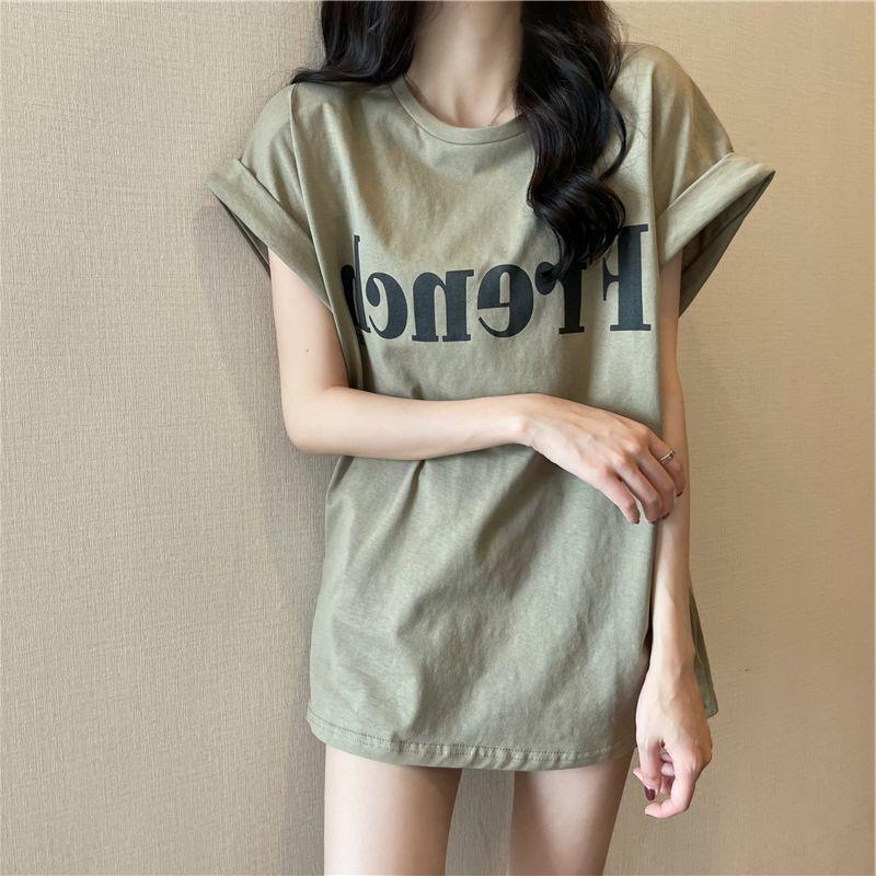 Loose Short-sleeved T-shirt Women's Summer Design Sense Chic Retro Letter Printed Top