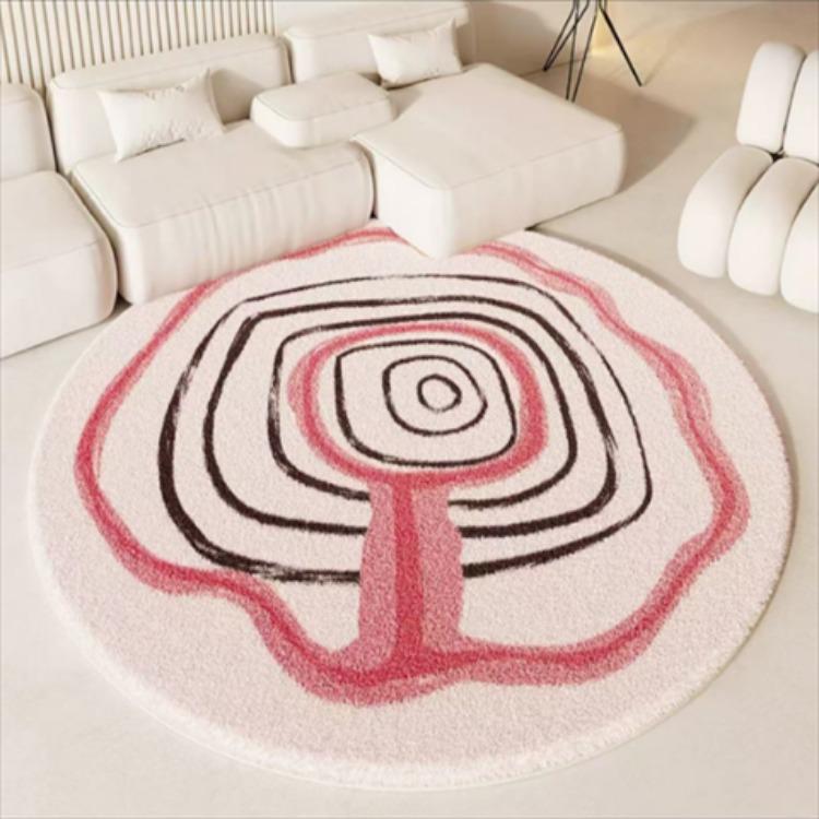 

Round Carpet Bedroom Bedside Carpet Non-slip Home Dressing Room Dressing Table Carpet diameter 80cm