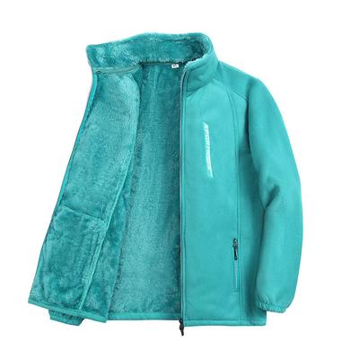 Autumn and Winter Polar Fleece Women's Jacket Plus Velvet Thickened Stand Collar Zipper Cardigan Sweater Loose Large Size Fleece