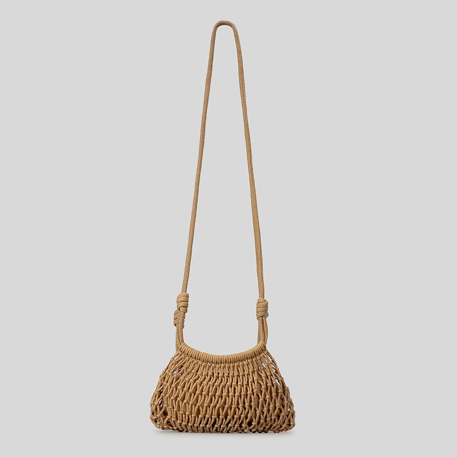 

Handhold Weaving Straw Woven Handbag Elegant Handmade Woman Wrist Pack Korean Style Solid Color Woven Beach Bag Vacation