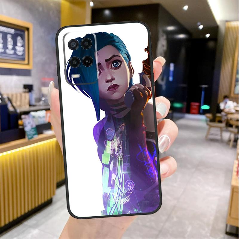 Arcane Jinx Vi Anime Case For OPPO A53 A31 A5 A9 A96 A76 A16 A54 A74 A94 A52 A72 A92 A93 A15 A57 A77 A17 Cover