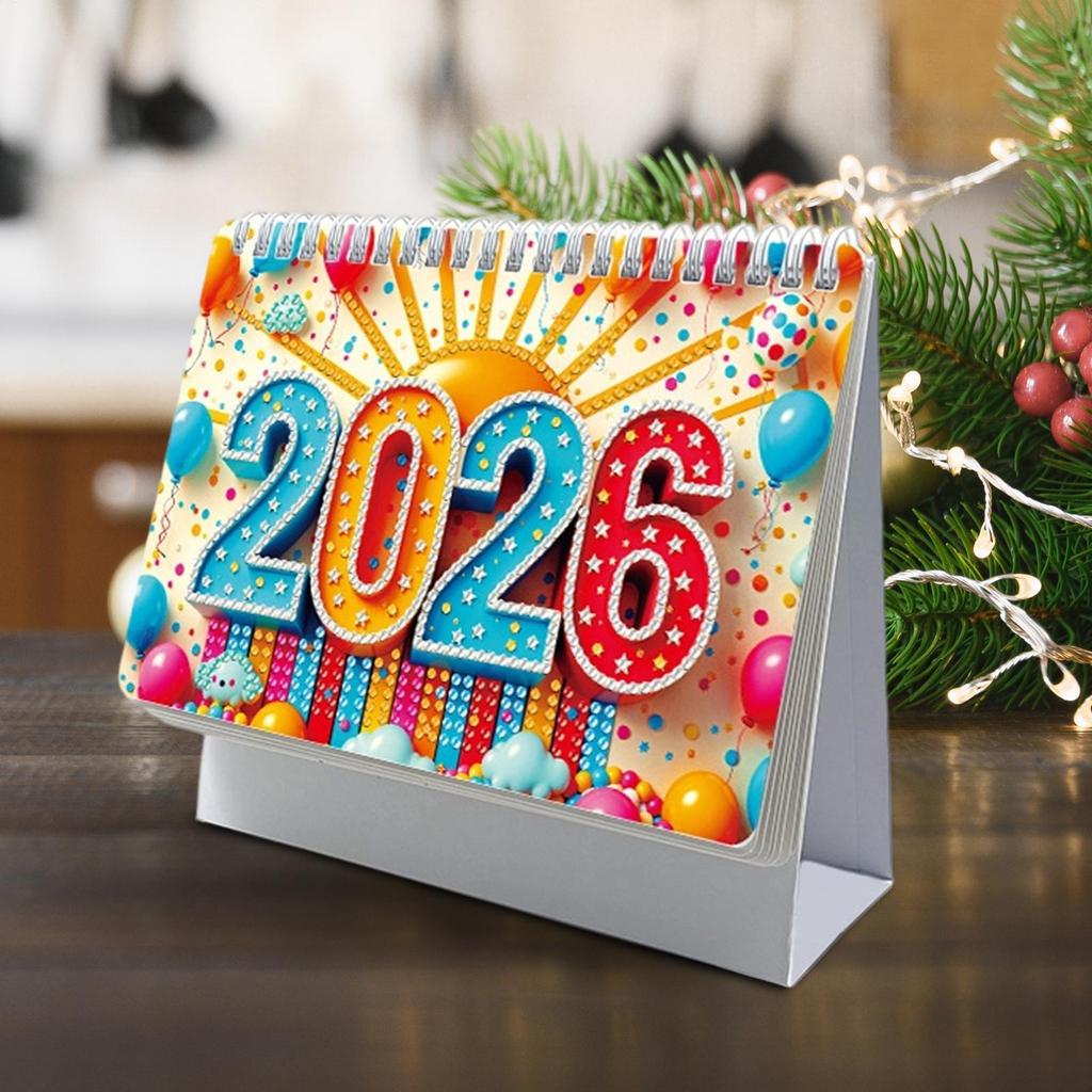 2026 Desk Calendar Diamond Painting Calendar Painting Monthly Calendar Kit Calendar Desktop Ornament For Home Office Planning