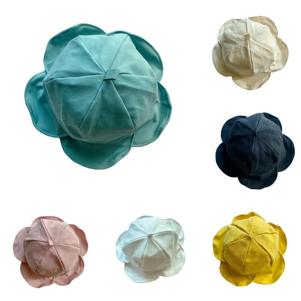 Simple Wide Brim Bucket Hat For Women In White Cotton Polyester Blend