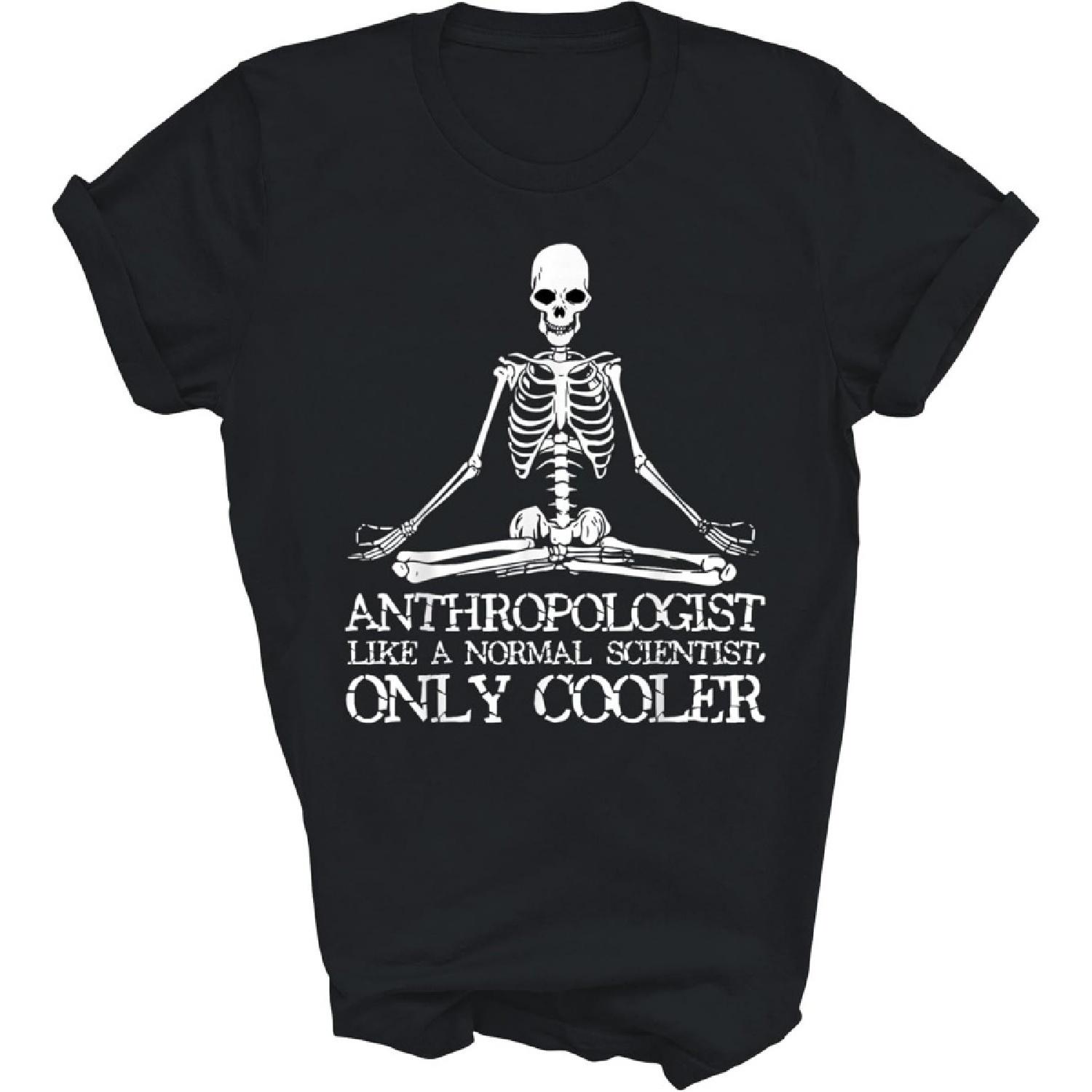 Anthropology Yoga Skeleton Anthropologist Meditate Meditation Unisex Shirt Gift Women Men T-Shirt (Black;5XL) S