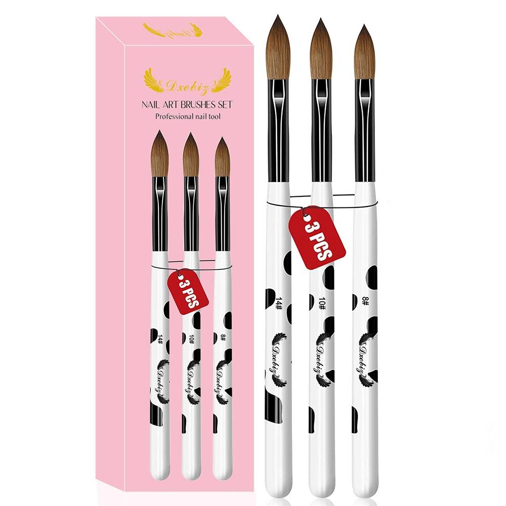 

3 шт. 8/10/14 акриловые кисточки для ногтей с леопардовым принтом размеры набор для самостоятельного создания маникюрного салона для начинающих