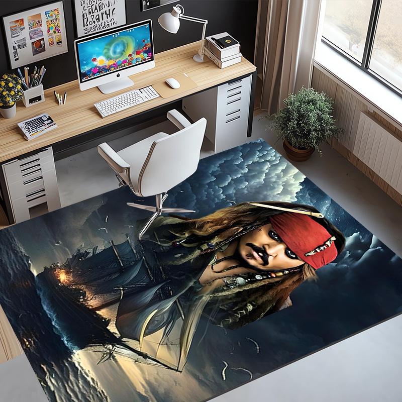 Captain Jack Sparrow Pattern Rug, Indoor/Outdoor Mat, for Picnic, Gameroom, Bedroom, Office, Living Room, Home Decor Carpet, Birthday Gift