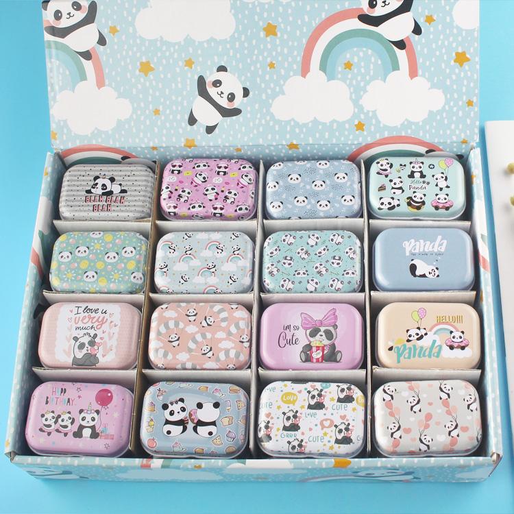 32Pcs(1Box) Cute Mini Tin Metal Box Sealed Pill Box Jewelry Candy Box Small Storage Cans Coin Earrings Headphones Gift Boxes