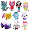 New Gabby Dollhouse Plush Toy Mercat Cartoon Stuffed Animals Smiling Cat Car Cat Hug Gaby Girl Dolls Kids Birthday Gifts
