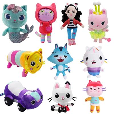 New Gabby Dollhouse Plush Toy Mercat Cartoon Stuffed Animals Smiling Cat Car Cat Hug Gaby Girl Dolls Kids Birthday Gifts