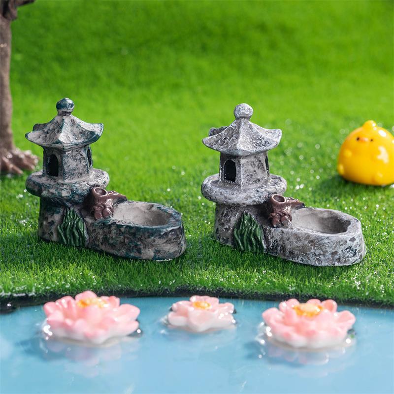 Cute Simulation Pool Tower Micro Landscape Ornaments Doll Car Ornaments Desktop Home Decoration Dollhouse Toy Diy Accessory Gift
