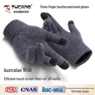 Woodpecker Unisex Winter Wool Gloves