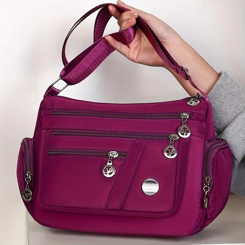 Nylon Messenger Bag Neutral Nylon Oxford Cloth Women's Shoulder Messenger Bag Middle-Aged and Elderly Leisure Bag