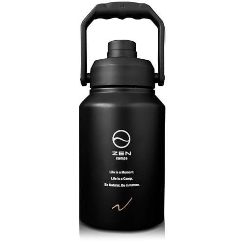 

ZEN Camps Ice Jug, Thermo Jug, Ice Container, Keeps Ice Cold or Hot, Perfect for Camping and Outdoors, Vacuum Insulated, 1.9L/3.8L Capacity, Wide Mout