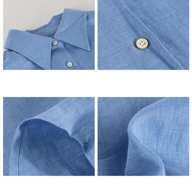 Ramie Embroidered Long-sleeved Shirt Spring and Summer New Loose and Versatile Sunscreen Shirt Top