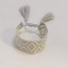 Adjustable Mori Style Diamond Lattice Jacquard Tassel Bracelet
