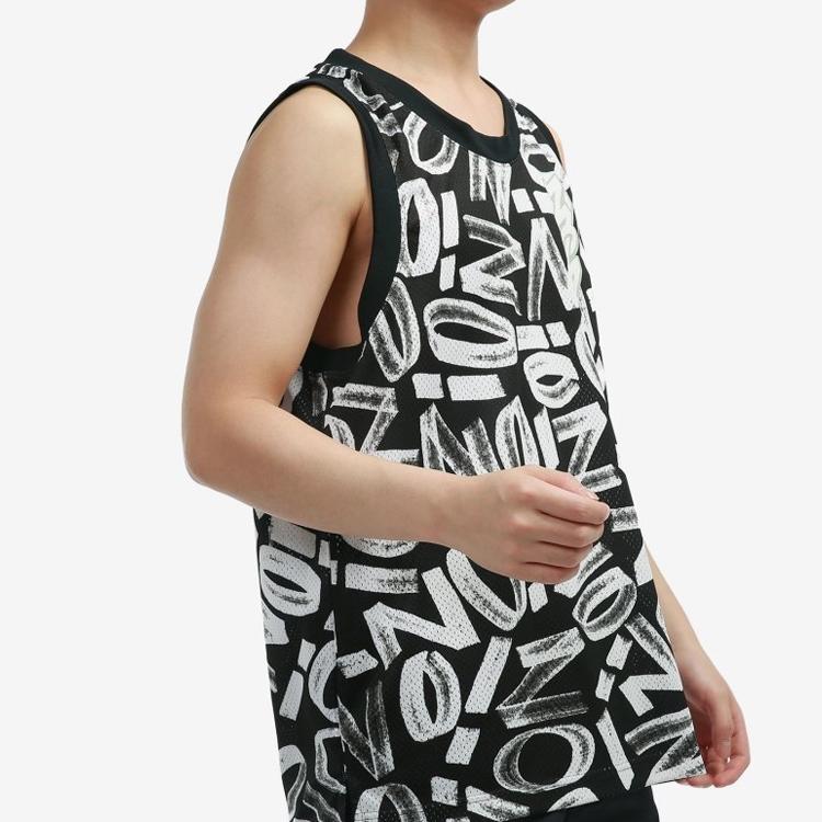 Jordan Dri-Fit Zion Full Print Basketball Performance Mesh Tank Top Men Tops Black DH0595-010