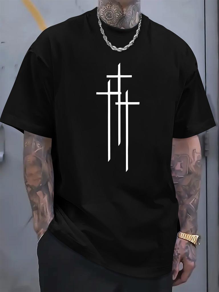 Letter pattern print mens casual round neck Tshirt 100 cotton short sleeves for spring and summer fashionable and casua