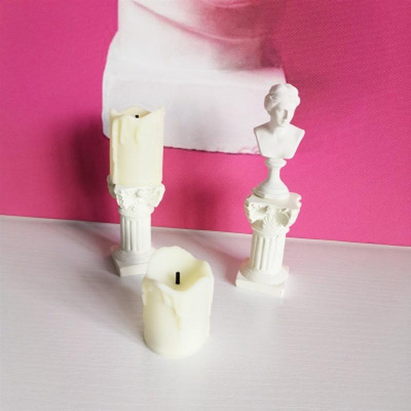Mini Simulation Roman Columns Artificial Candle Night Light for Ins Photography Shooting Props Photo Studio Backdrop Adornment