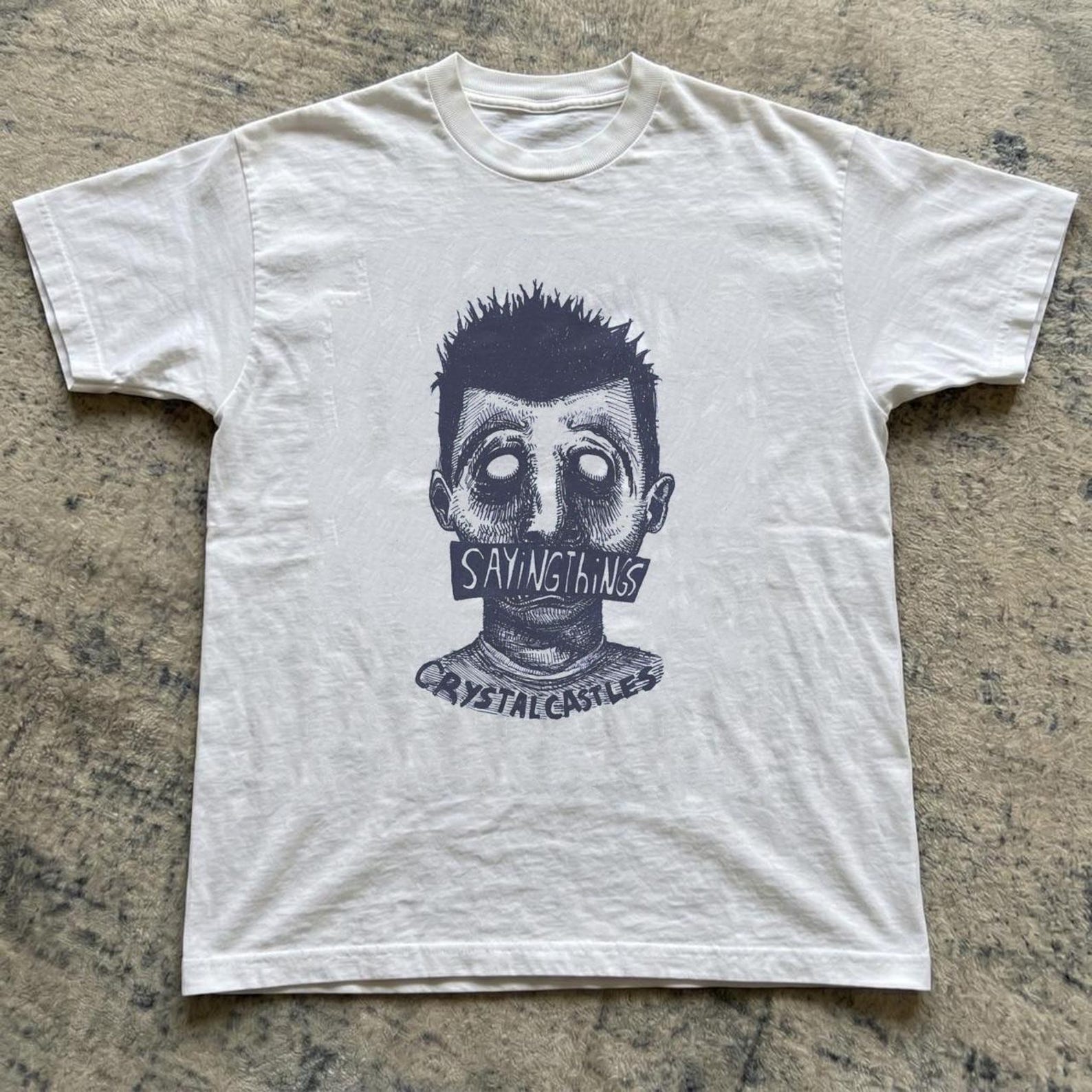 Crystal Castles Band T-Shirt, 90s Alt Rock Cotton Tee, Retro Graphic unisex Shirt 4XL