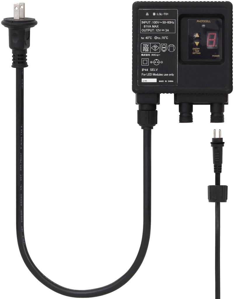 Takasho Light Accessory, Low-Voltage, Dedicated Controller, 36W, Black, Outdoor, Indirect Lighting, Waterproof, Resin, LGL-T01