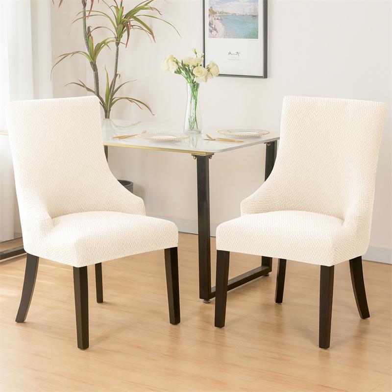 1 ST Jacquard Eetkamerstoelhoes Spandex Hoge Rug Schuinlopende Stoelhoes Elastische Fauteuilhoes voor el Keuken Bruiloft