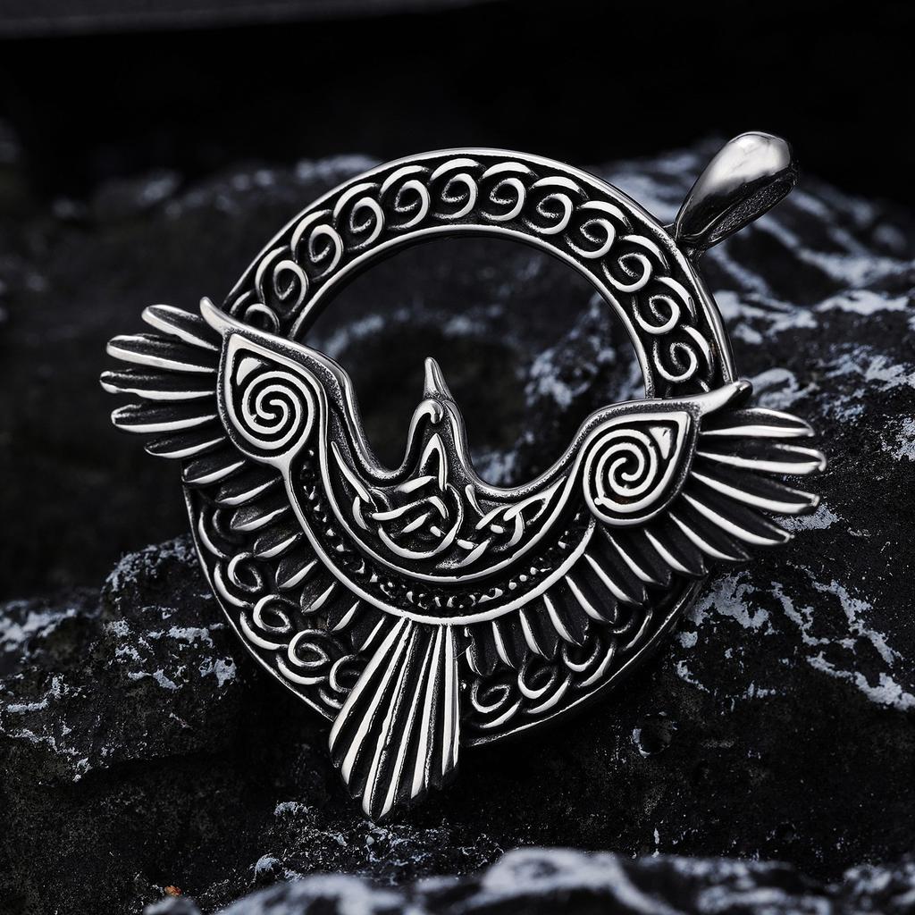Vintage Nordic Rune Eagle Pendant Charm Men's Necklace Fashion Hip Hop Punk Accessories Jewelry Gift Dropship