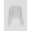 8SECONDS Pointel Round Neck Long Sleeve Pullover Light Gray