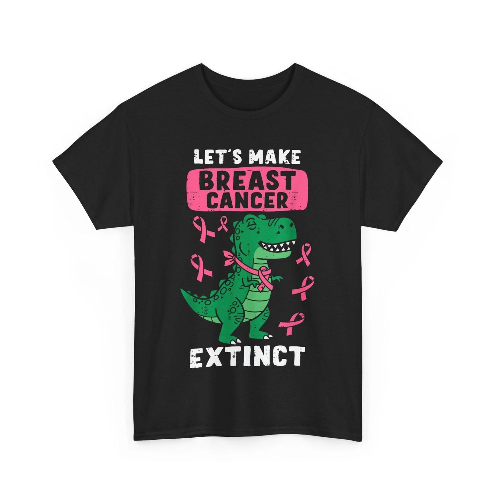 Lets Make Breast Cancer Extinct Pink Dinosaur Kids Boys T-Shirt 2XL