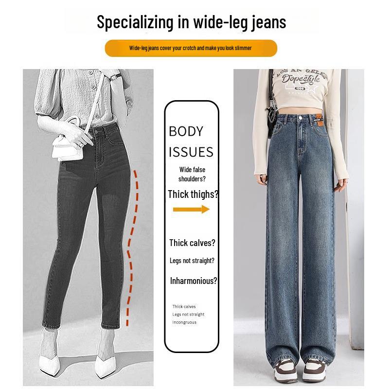 Women's High-Waist Straight-Leg Jeans - 2025 Spring/Autumn Trend, Pear-Shaped Fit