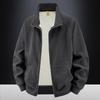 25 Autumn and Winter New Velvet Warm Casual Sweater Solid Color Versatile Zipper Cardigan Jacket Men and Women Simple