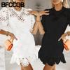 Women's Fashion Summer Spring Solid Color Print Short Sleeve O-Neck Casual Dresses