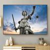 Vintage Lady Justice Canvas Prints Balance Scales HD Pictures Canvas Painting Posters Wall Art Lawyer Office Decor Lawyer Gift