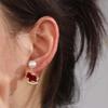 Rhinestone Zircon Horse Earrings Red Horse Stud Earrings  Girls Jewelry