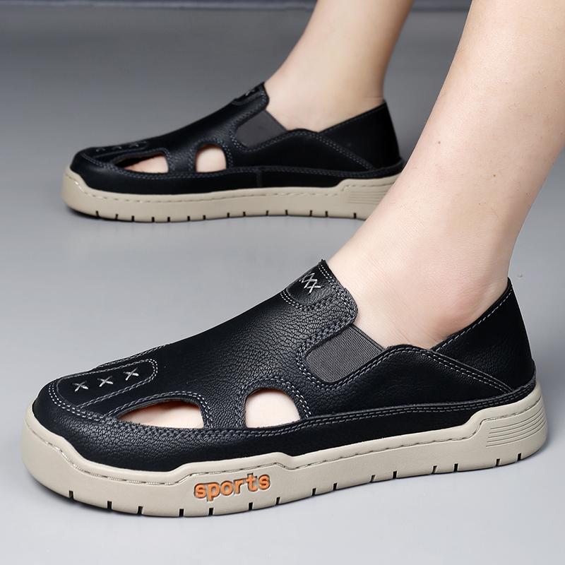 Heren Sandalen Zomer Comfortabel Man Casual Schoenen Mode Slippers Handgemaakt Ademend Lopen Rijden Voetbovenkleding