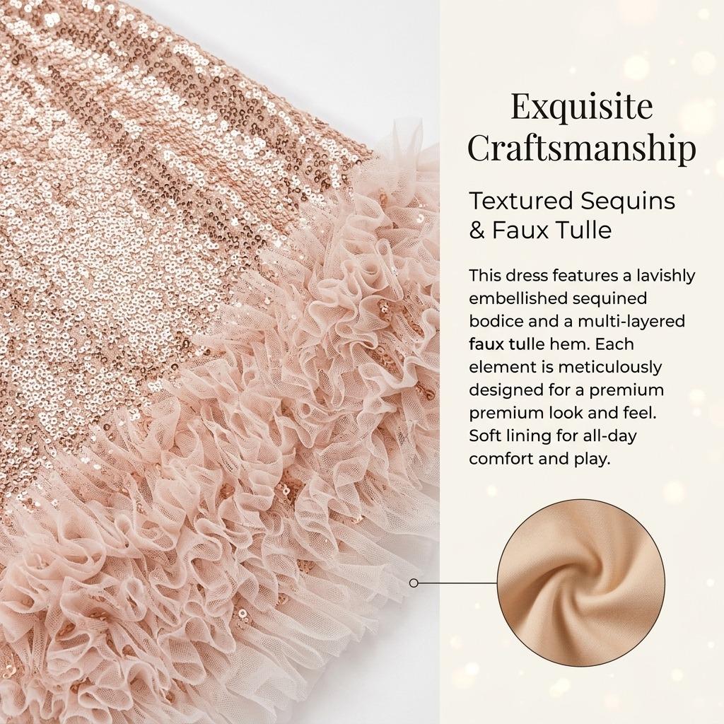 Children'S Vest Dress Autumn New Sequin Mesh Stylish Princess Dress Children'S Dress