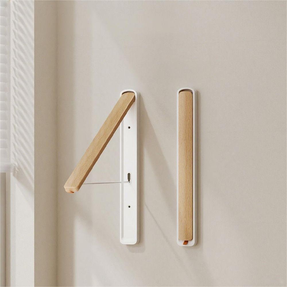 Aluminum Material Foldable Clothes Drying Rack No Drill Installation Multi-Functional Wall Mounted Rack Space Saving Design